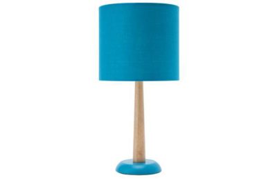 Collection Oslo Wooden Stem Table Lamp - Teal